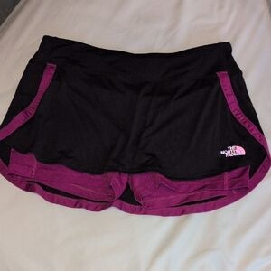 The North Face Women's Black and Purple Athletic Shorts